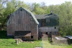 The day we purchased the place the roof came off.  Cupolas and lightning rods were saved, but too damaged to be re-installed at this time.