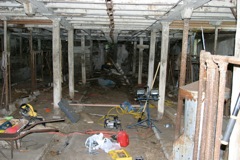 Basement of the barn during reconstruction of the flooring...