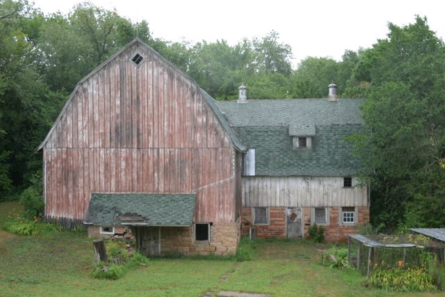 Barn before any renovation.  It had been neglected completely for at least 5 years.  Roof failure started approx 10-15 years before this picture.