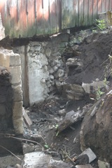 You can see how bad the foundation of the barn is in some places... ugh